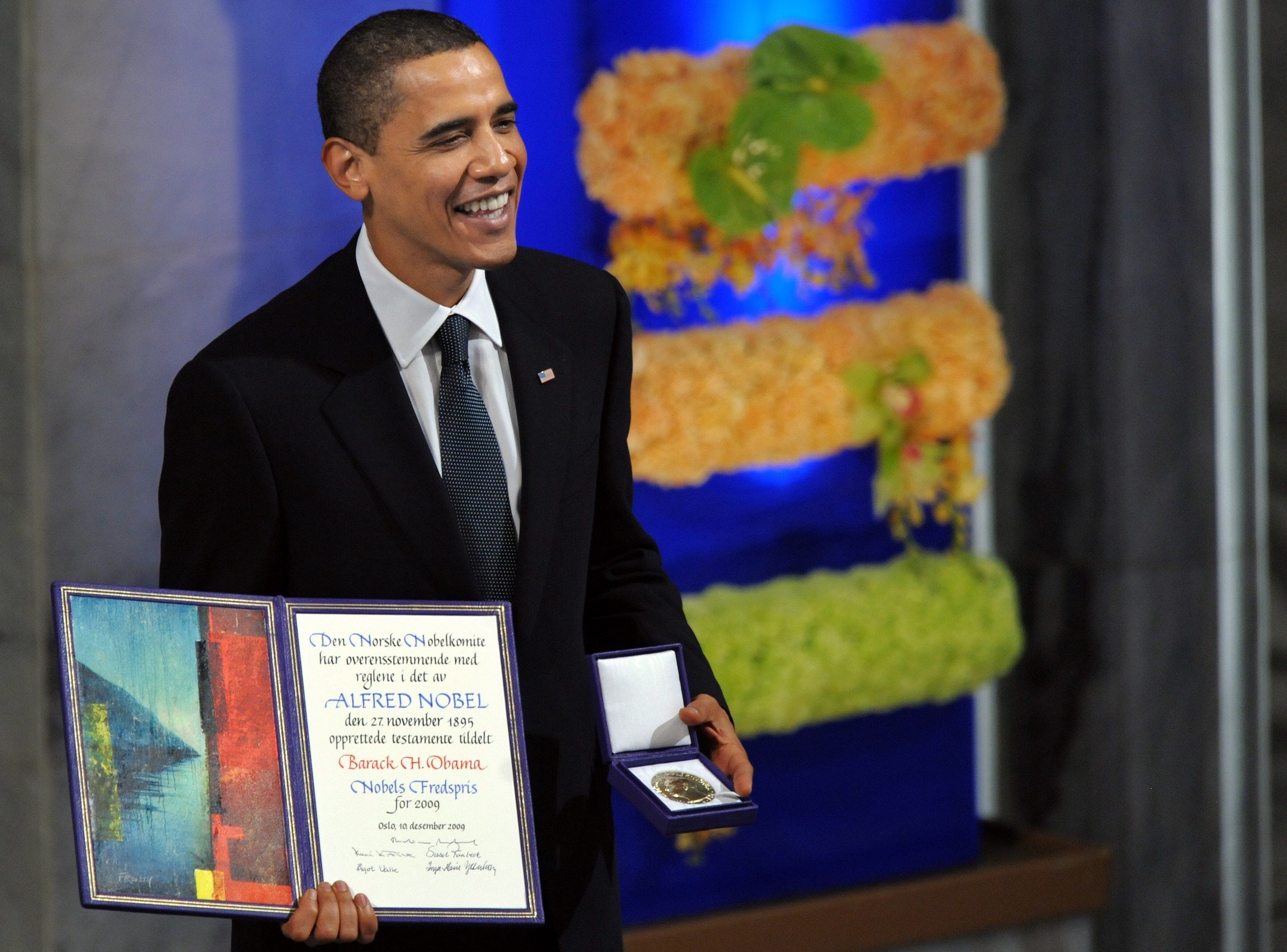 Nobel Peace Prize laureate, US President Barack Obama