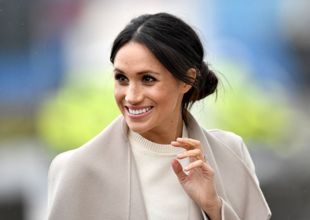 Meghan Markle is seen ahead of her visit to the iconic Titanic Belfast