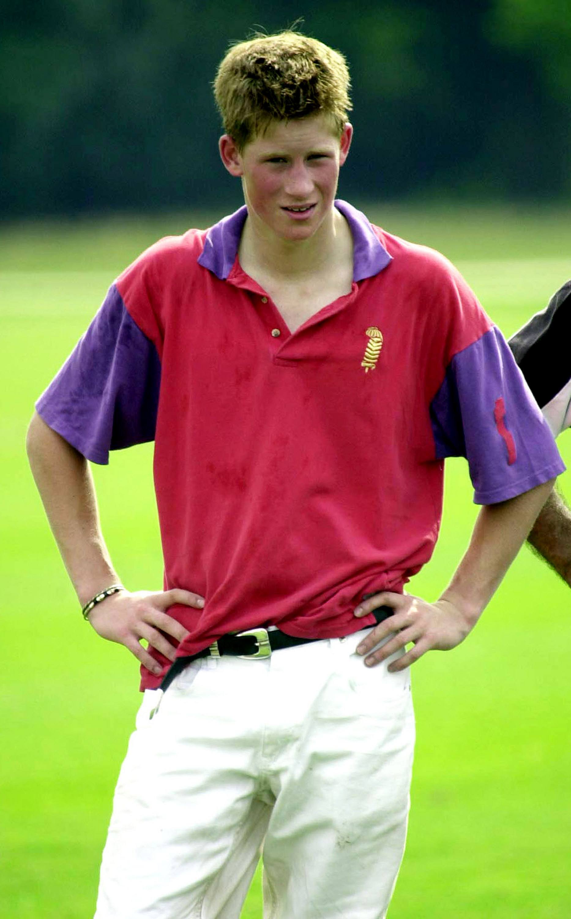 Britain''s Prince Harry takes part in an exhibition Polo match July 28, 2001