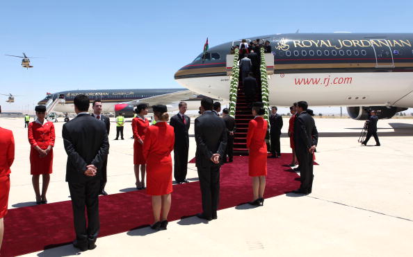 Jordanian flight attendants participate in a special ceremony Jordanian flight attendants participate in a special ceremony