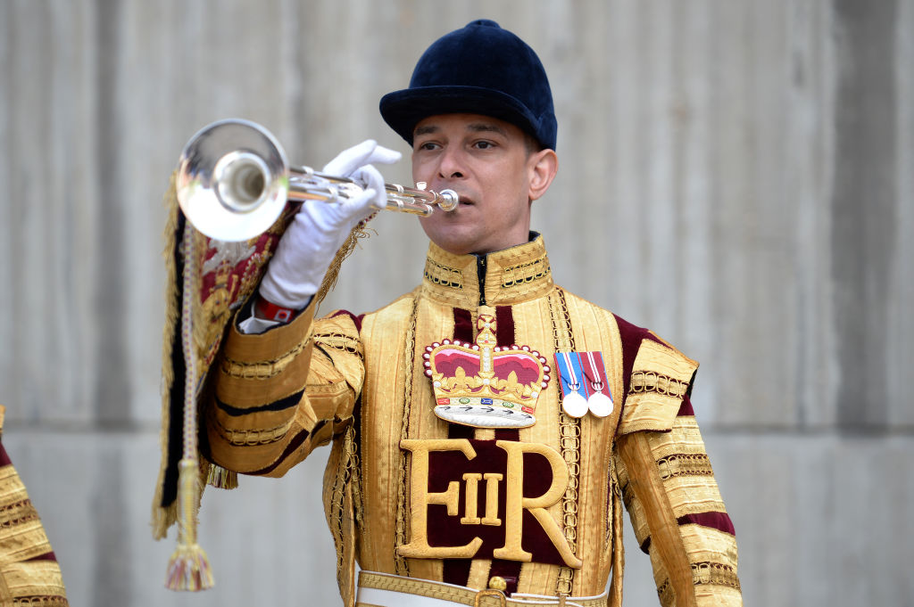 State trumpeters play in the Regimental Square.