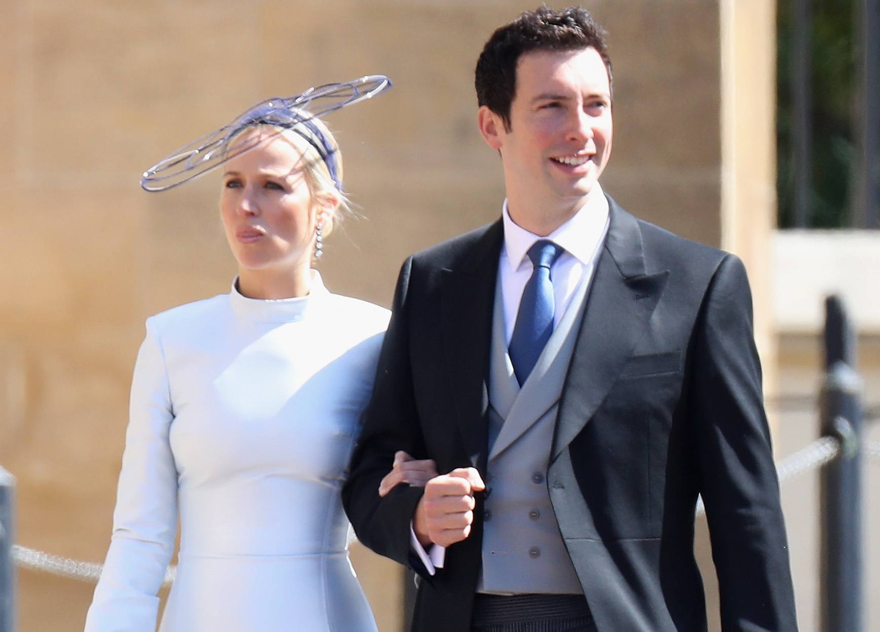 Guest with fascinator at the royal wedding Harry and Meghan