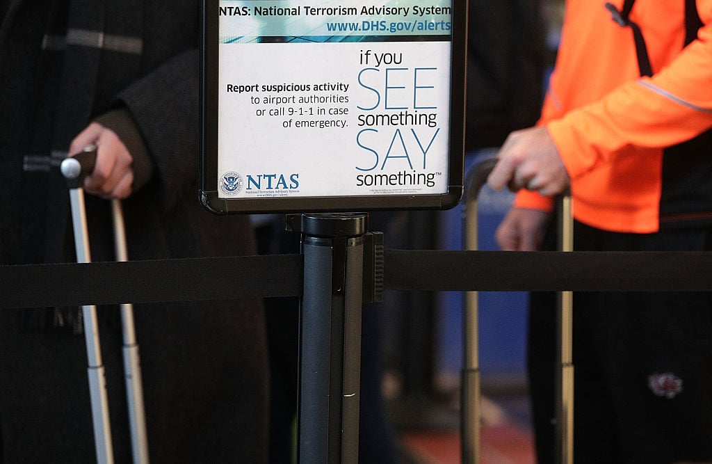 If your see something say something sign at the airport