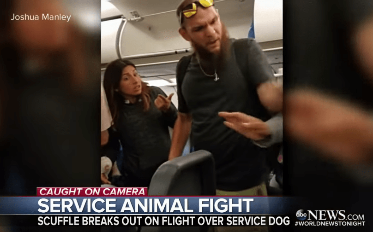 Deaf man threatening on plane over service dog