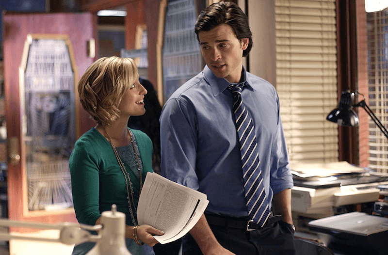 Allison Mack and Tom Welling in 'Smallville'. Allison Mack and Tom Welling in 'Smallville'.