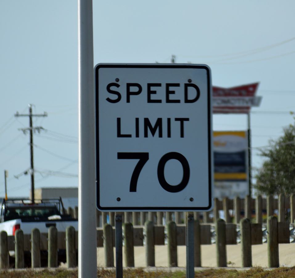 Speed Limit Sign indicating 70 MPH