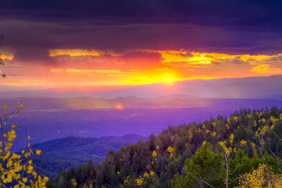 Sunset at Santa Fe New Mexico