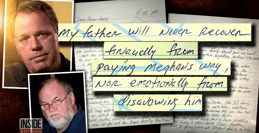 Thomas Markle's Letter About Meghan Markle 