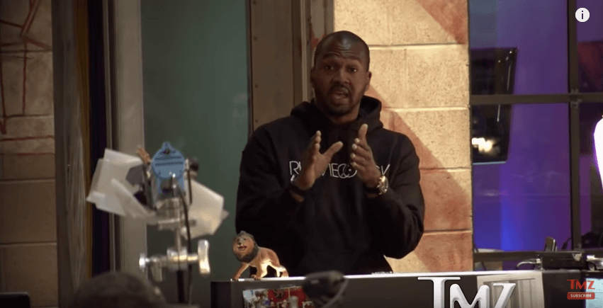 Van Lathan talking to Kanye West in a TMZ interview Van Lathan talking to Kanye West in a TMZ interview