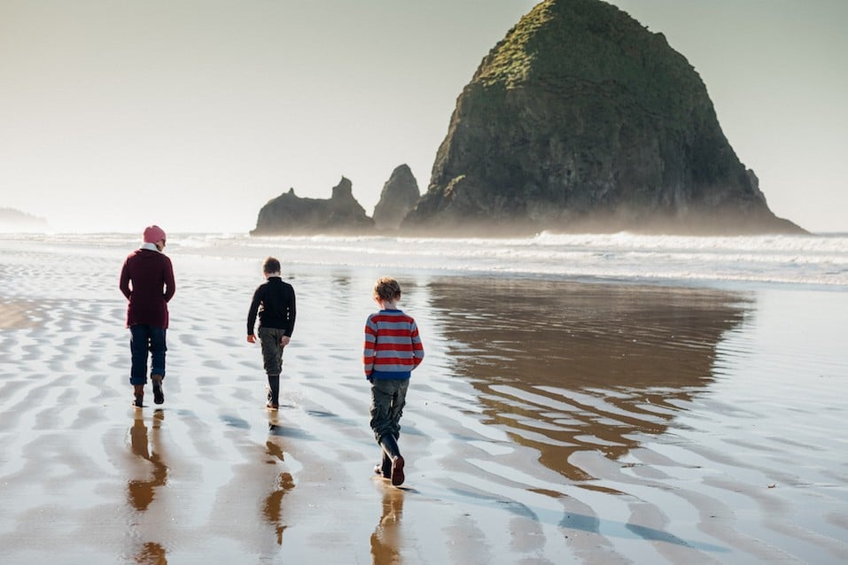 people walking on Cannon Beach