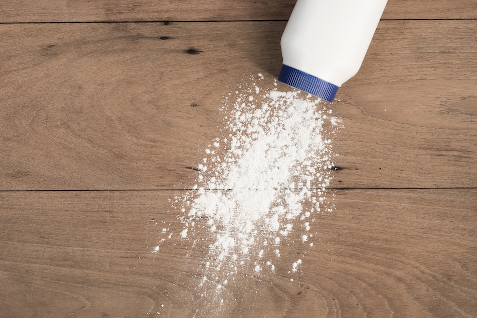 bottle of talcum powder