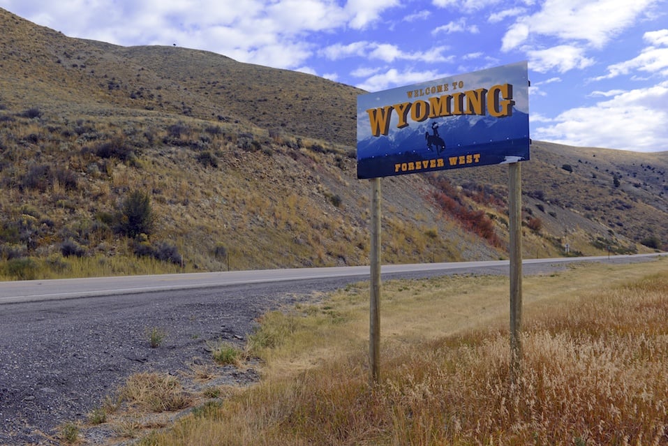 Wyoming State highway sign.