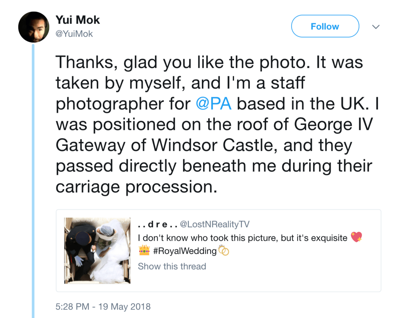 Yui Mok tweet