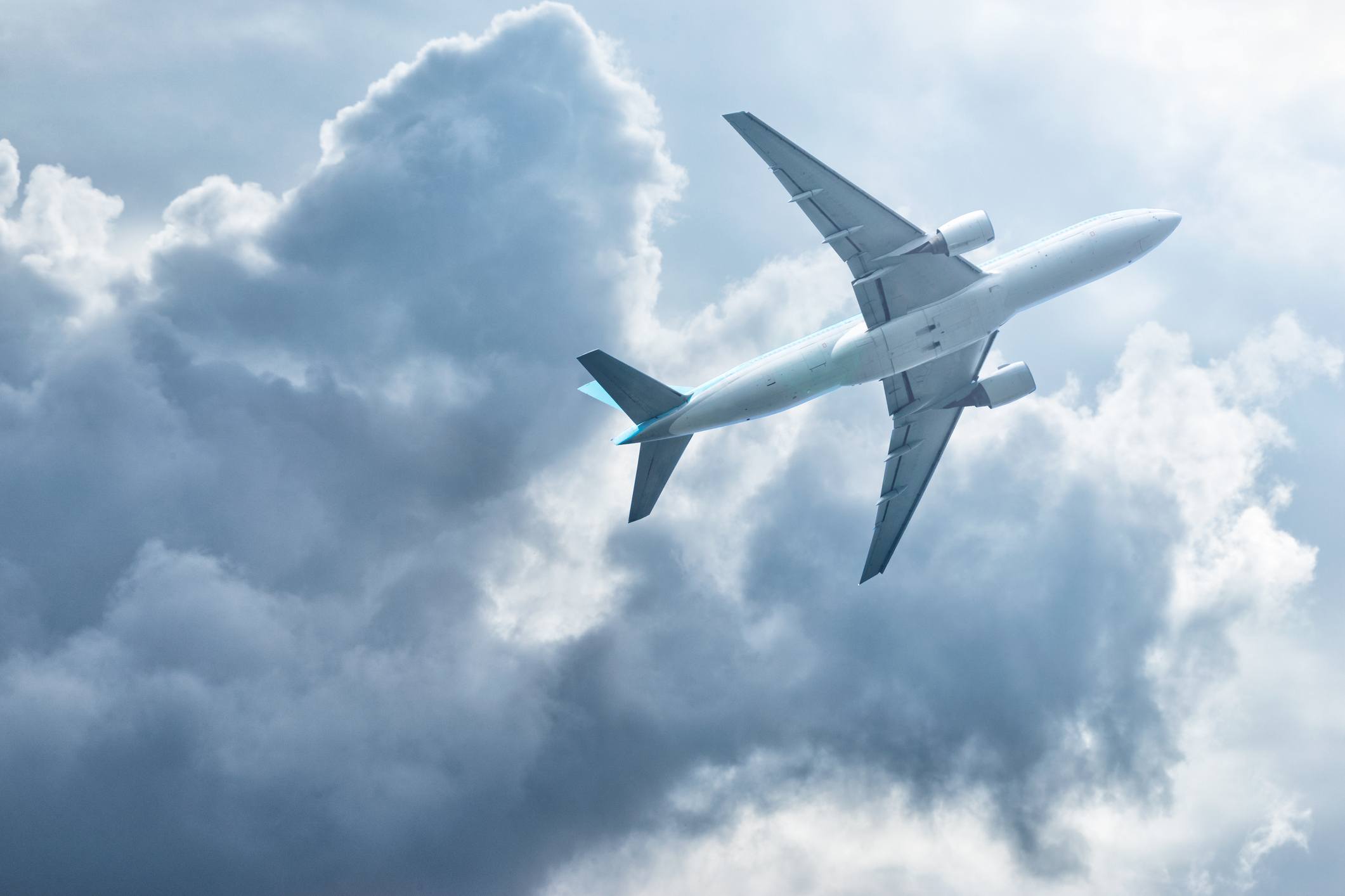 airplane in the clouds