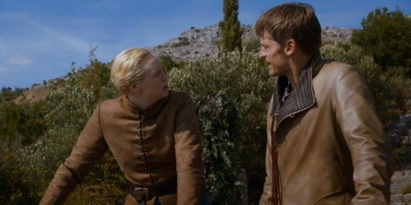Brienne of Tarth and Jaime Lannister on Game of Thrones Brienne of Tarth and Jaime Lannister on Game of Thrones