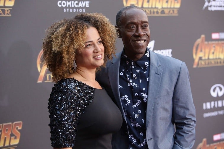 Actors Bridgid Coulter (L) and Don Cheadle attend the Los Angeles Global Premiere for Marvel Studios' Avengers: Infinity War on April 23, 2018 in Hollywood, California.
