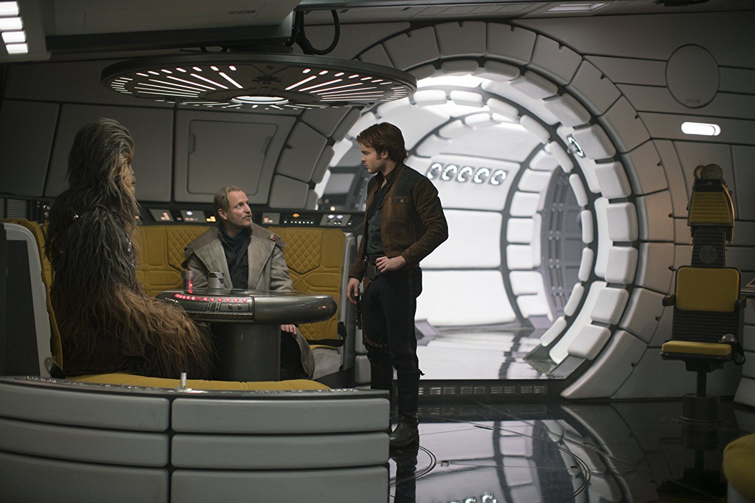 Chewie, Beckett, and Han in Solo: A Star Wars Story