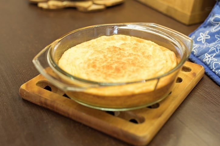 omelet in glass dish