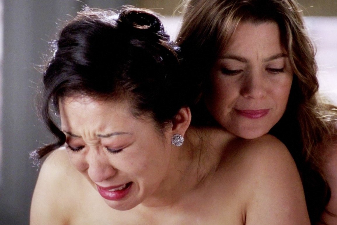 Cristina with Meredith on her wedding day Cristina with Meredith on her wedding day