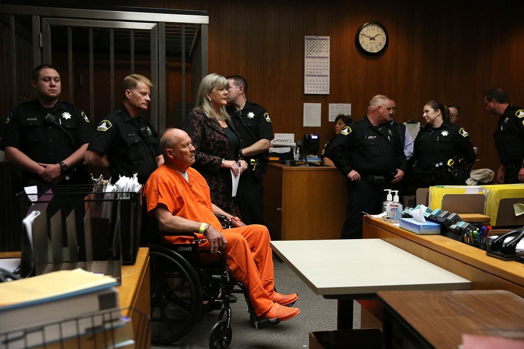 Joseph James DeAngelo, the suspected "Golden State Killer", appears in court for his arraignment on April 27, 2018 in Sacramento, California.