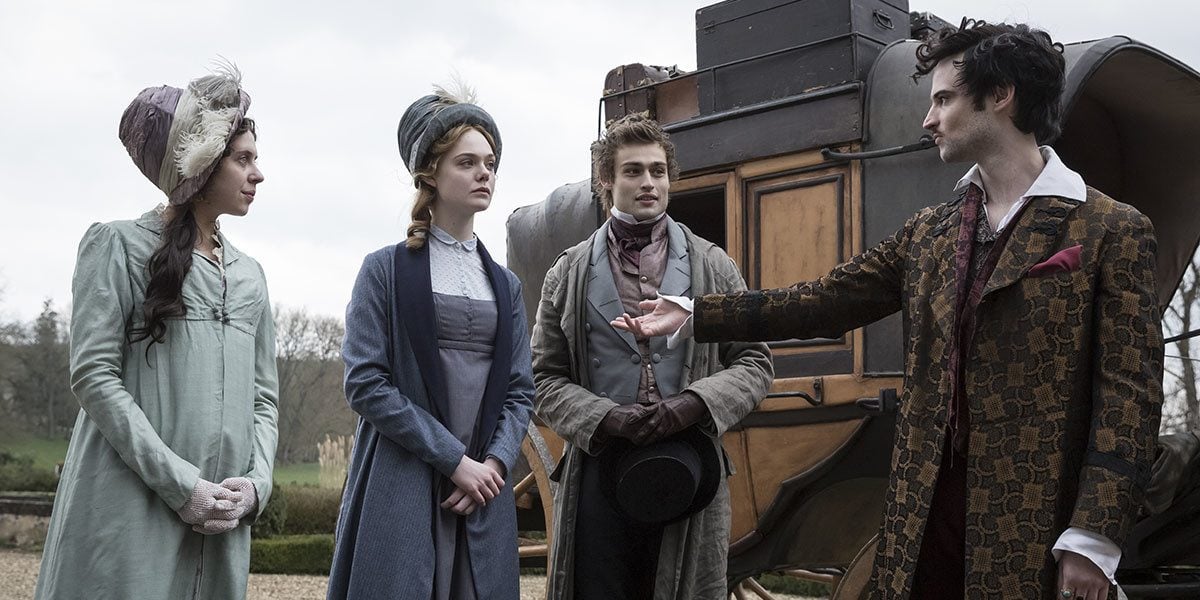 Tom Sturridge, Elle Fanning, Bel Powley, and Douglas Booth in Mary Shelley Tom Sturridge, Elle Fanning, Bel Powley, and Douglas Booth in Mary Shelley