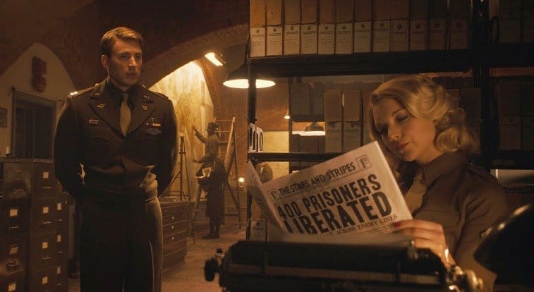 Natalie Dormer and Chris Evans in Captain America: The First Avenger Natalie Dormer and Chris Evans in Captain America: The First Avenger