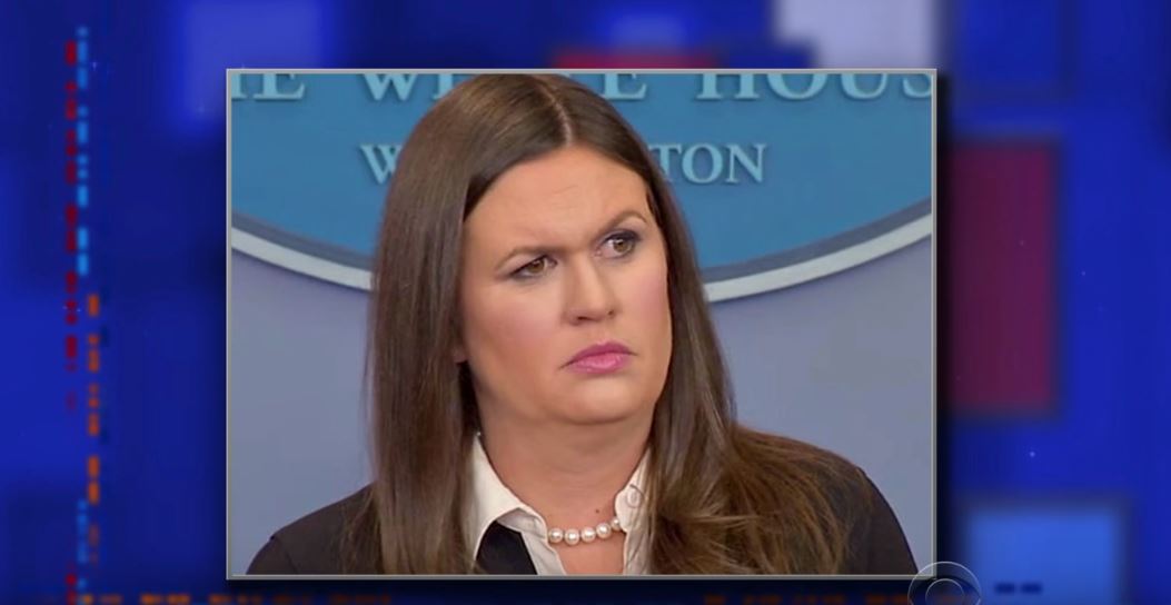 Sarah Huckabee Sanders photo shown on The Late Show Sarah Huckabee Sanders photo shown on The Late Show