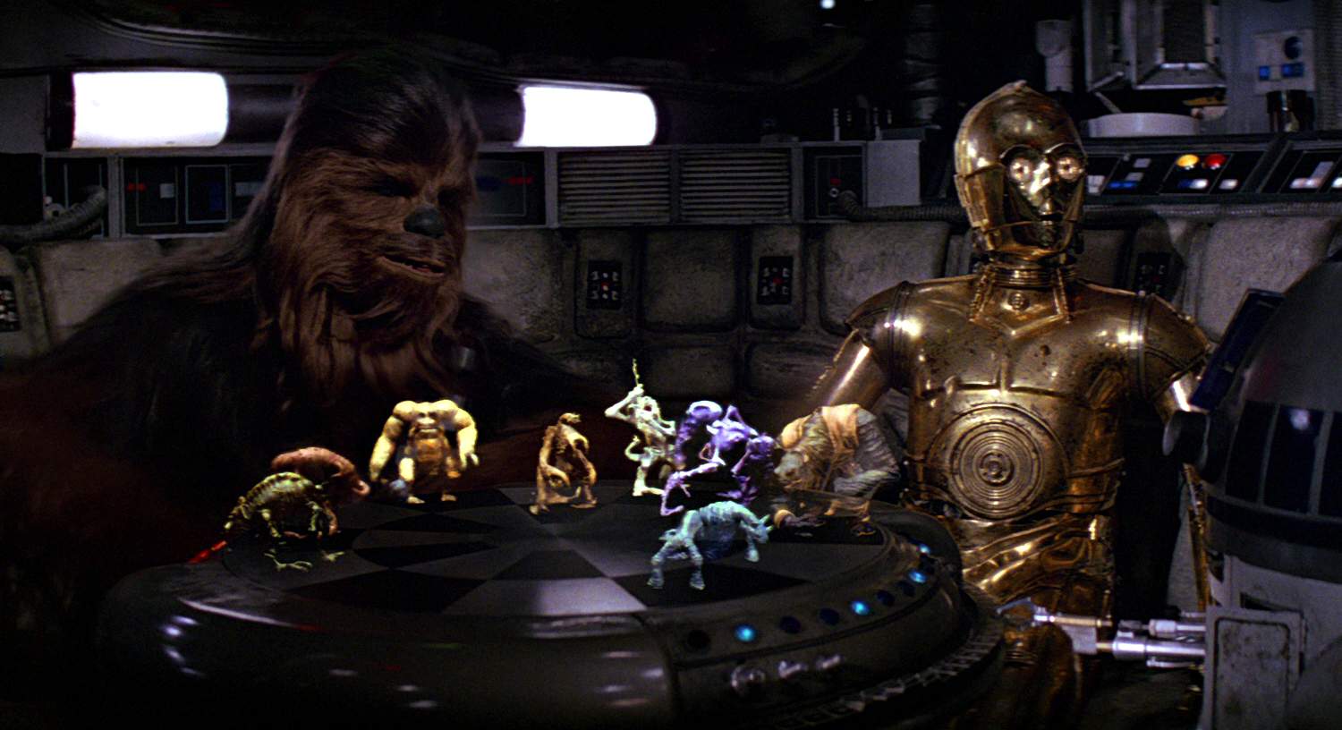 Chewie and C-3PO playing Dejarik in Star Wars