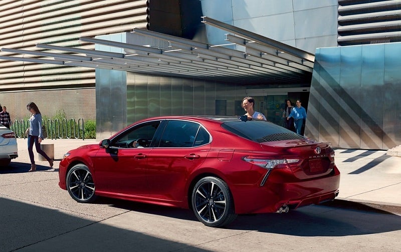 Profile of red 2018 Camry.