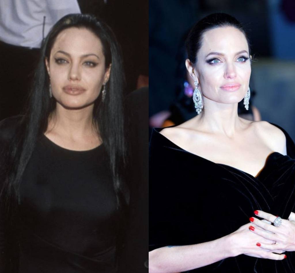 Angelina Jolie then and now