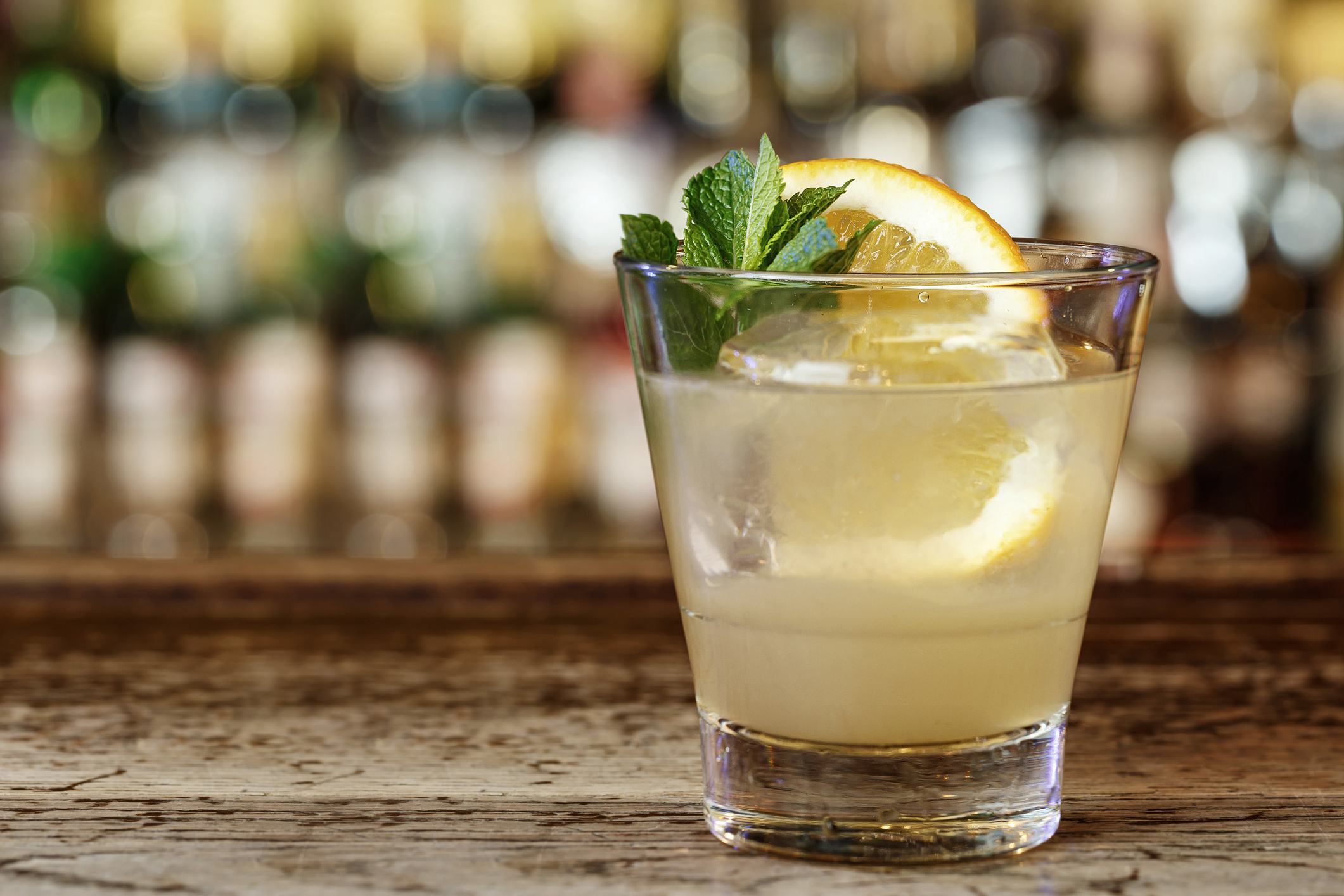 Classic American cocktail Southside based on gin, lemon juice, vodka