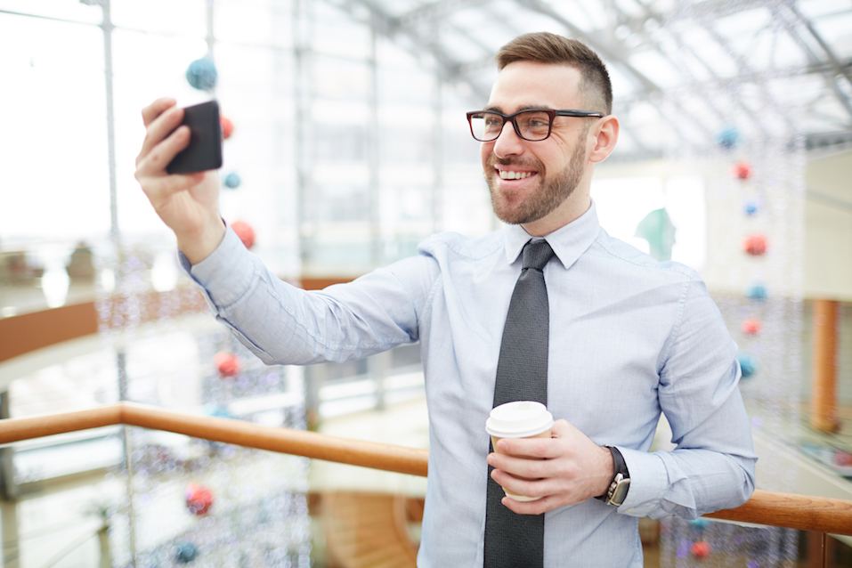 Businessman Video calling at Work