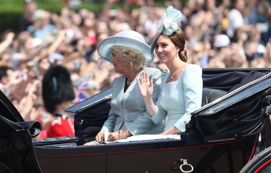 Camilla, Duchess Of Cornwall and Catherine, Duchess of Cambridge head back along the Mall to Buckingham Palace Camilla, Duchess Of Cornwall and Catherine, Duchess of Cambridge head back along the Mall to Buckingham Palace