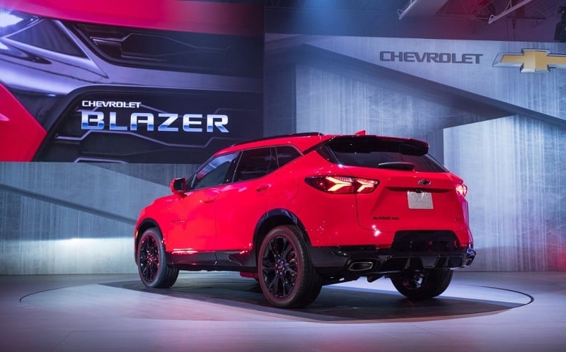 Chevrolet introduces the 2019 Blazer Thursday, June 21, 2018 during a special event in Atlanta, Georgia. Slotting between the Equinox and Traverse, the 2019 Blazer features five-passenger seating, standard 2.5L I-4 and available 3.6L V-6 engines with a nine-speed automatic transmission, and model ranges that include sporty RS (pictured here) and up-level Premier models. The Chevrolet Blazer will arrive at U.S. dealerships in early 2019.