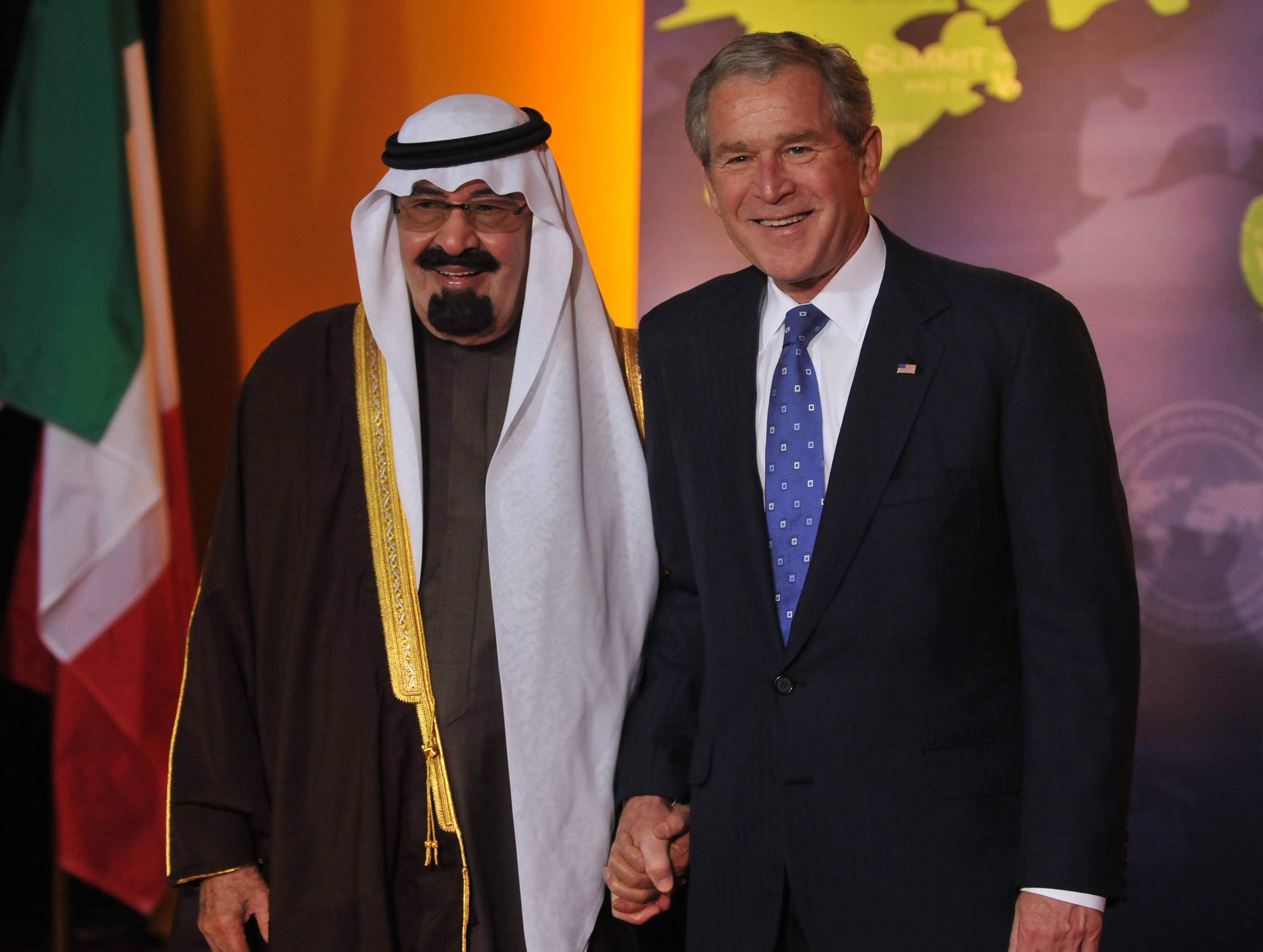 U.S. President George W. Bush poses with Saudi Arabian King Abdullah