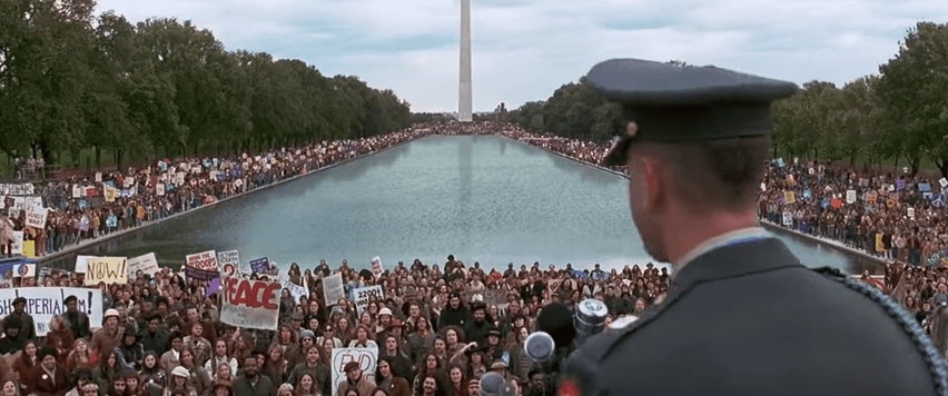 Forrest Gump speaking to a crowd in Washington, D.C. Forrest Gump speaking to a crowd in Washington, D.C.
