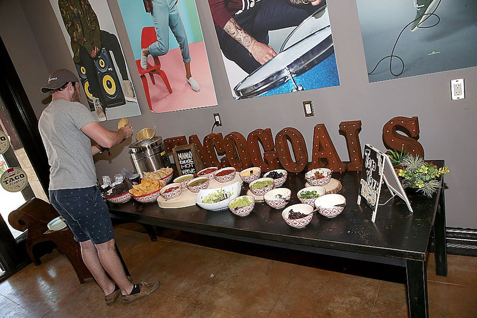 A build-your-own taco bar A build-your-own taco bar