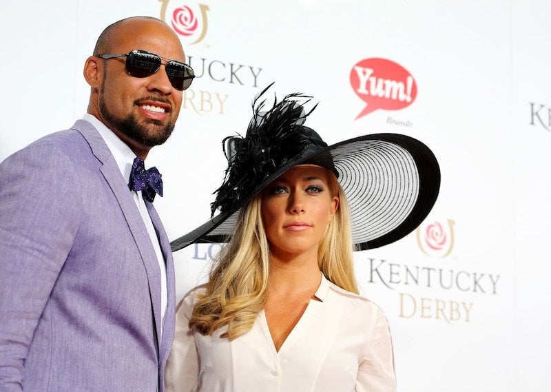 LOUISVILLE, KY - MAY 02: Hank Baskett (L) and Kendra Wilkinson-Baskett attend the 141st Kentucky Derby at Churchill Downs on May 2, 2015 in Louisville, Kentucky. (Photo by Tasos Katopodis/Getty Images for Churchill Downs)