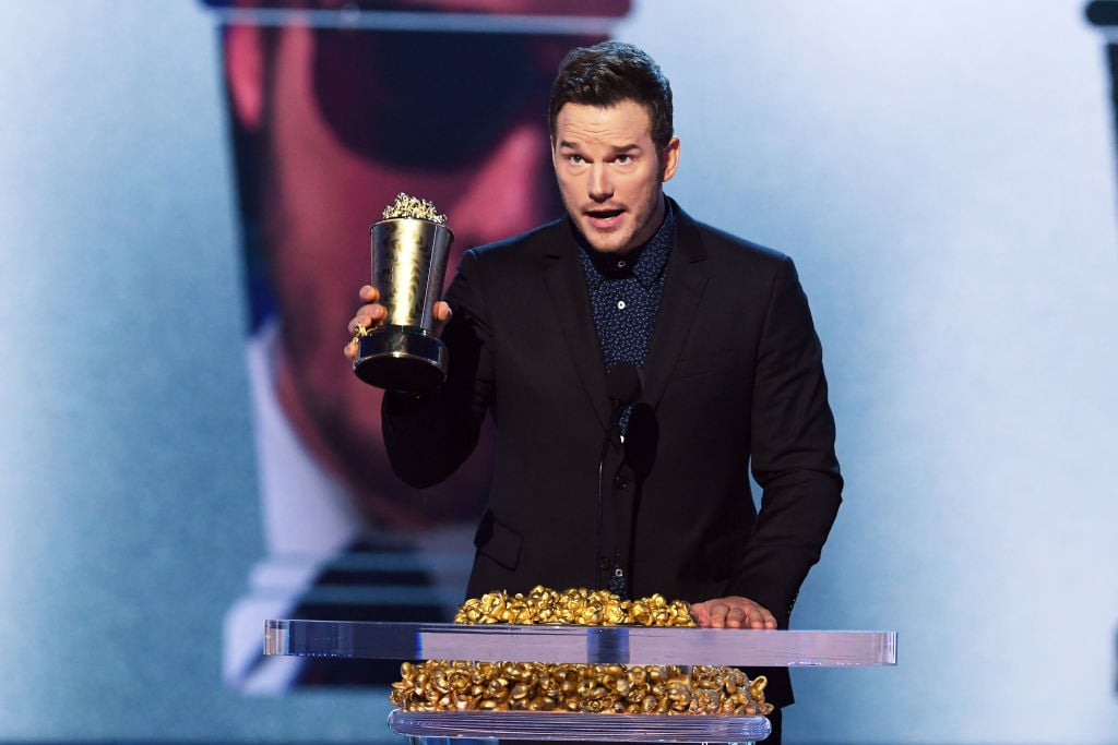 Honoree Chris Pratt accepts the MTV Generation Award onstage during the 2018 MTV Movie And TV Awards at Barker Hangar on June 16, 2018 in Santa Monica, California.