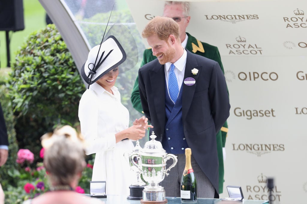 Meghan, Duchess of Sussex and Prince Harry, Duke of Sussex attend Royal Ascot Day 1 at Ascot Racecourse on June 19, 2018 in Ascot, United Kingdom.