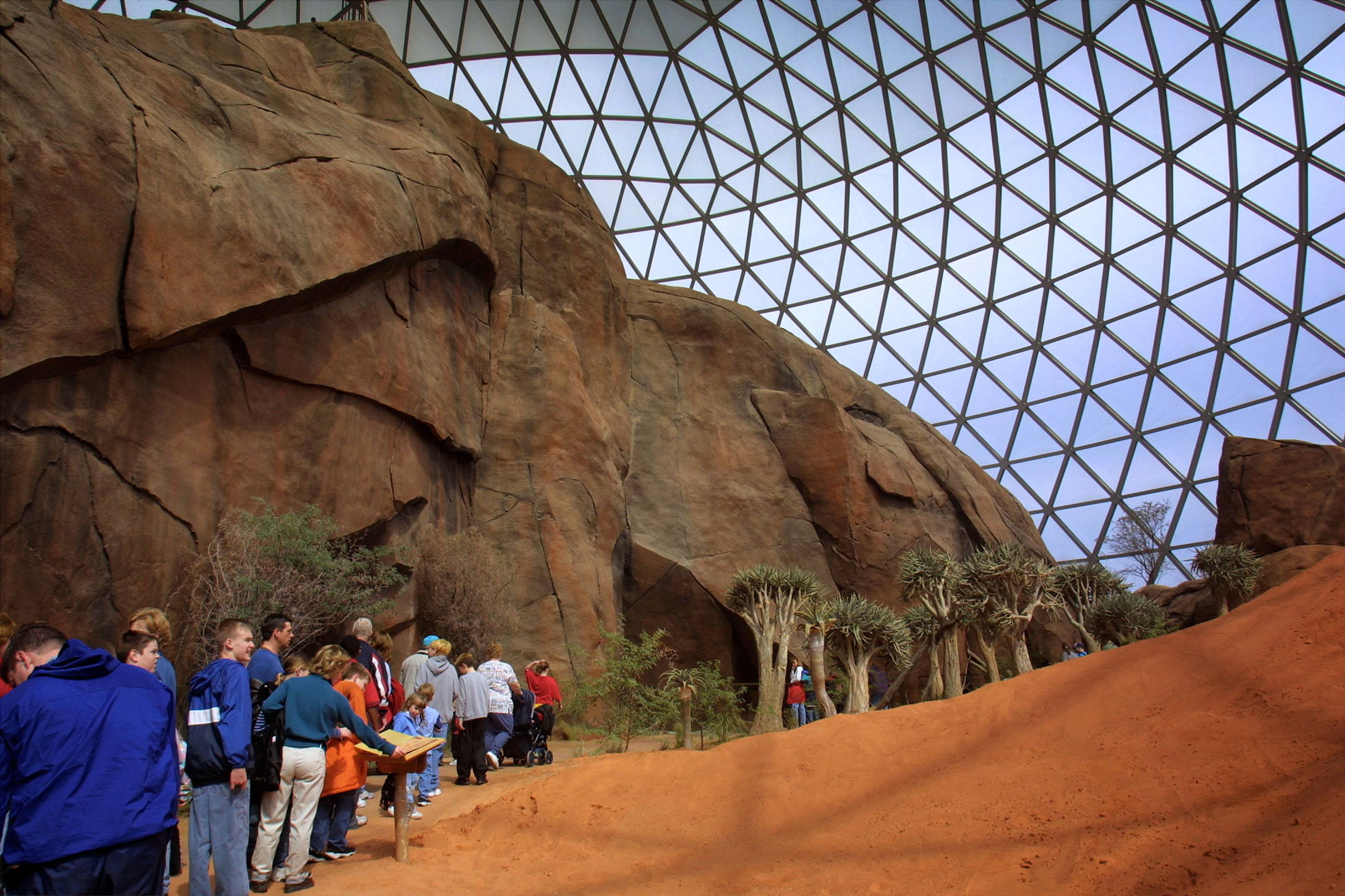 402983 04: The Desert Dome opens at the Henry Doorly Zoo March 27, 2002 in Omaha, NE. The dome houses the world's largest indoor desert containing thousands of plants and animals from three of the largest deserts.