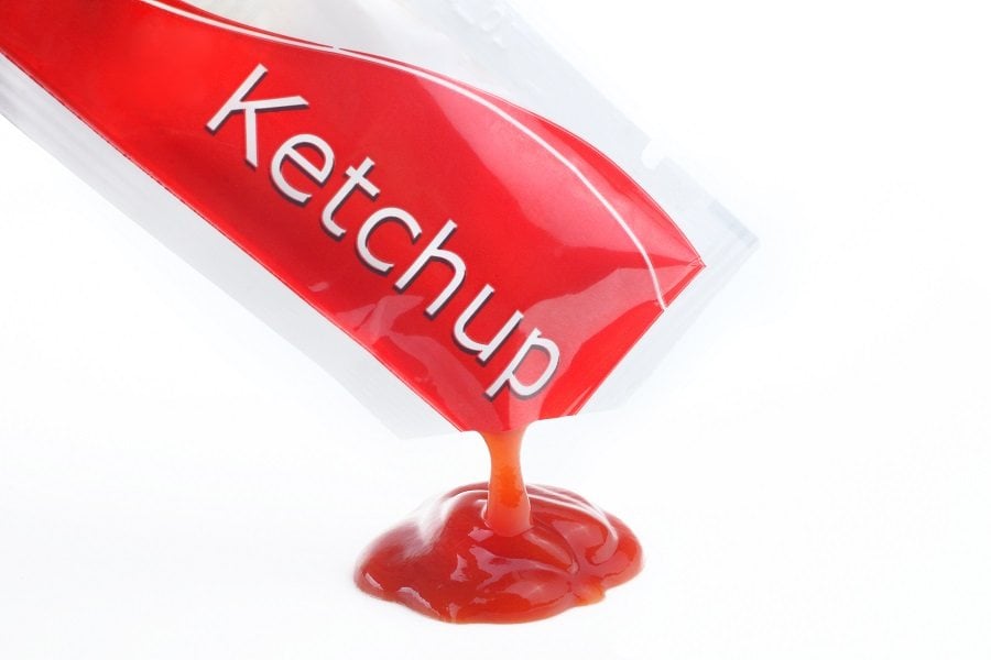 Opened ketchup packet Opened ketchup packet