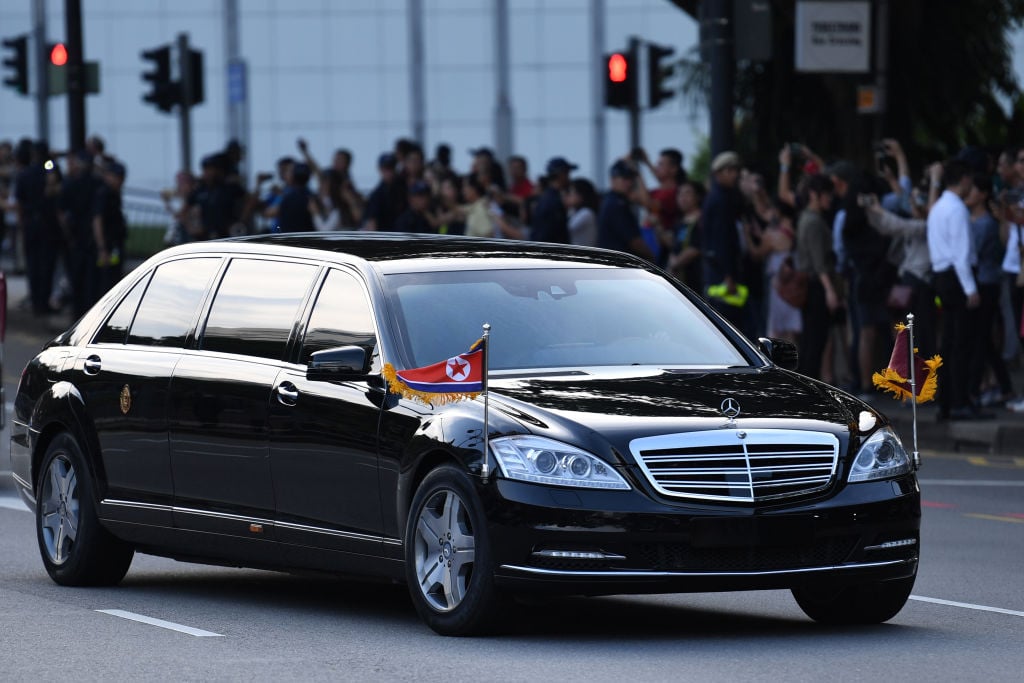 The official car carrying North Korea's leader Kim Jong Un