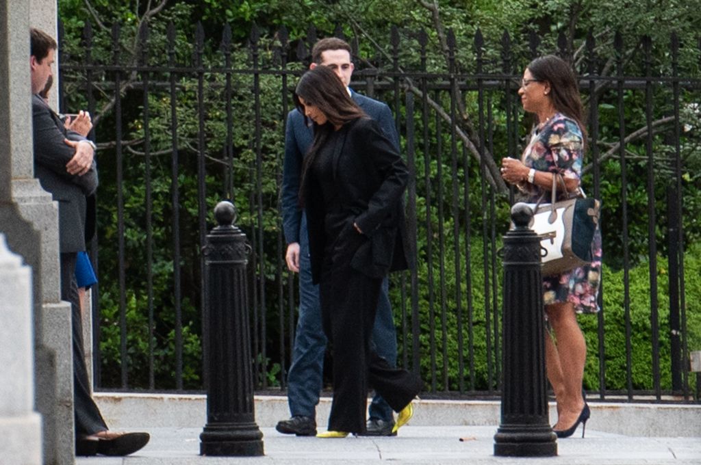  Kim Kardashian is seen entering the grounds of the White House