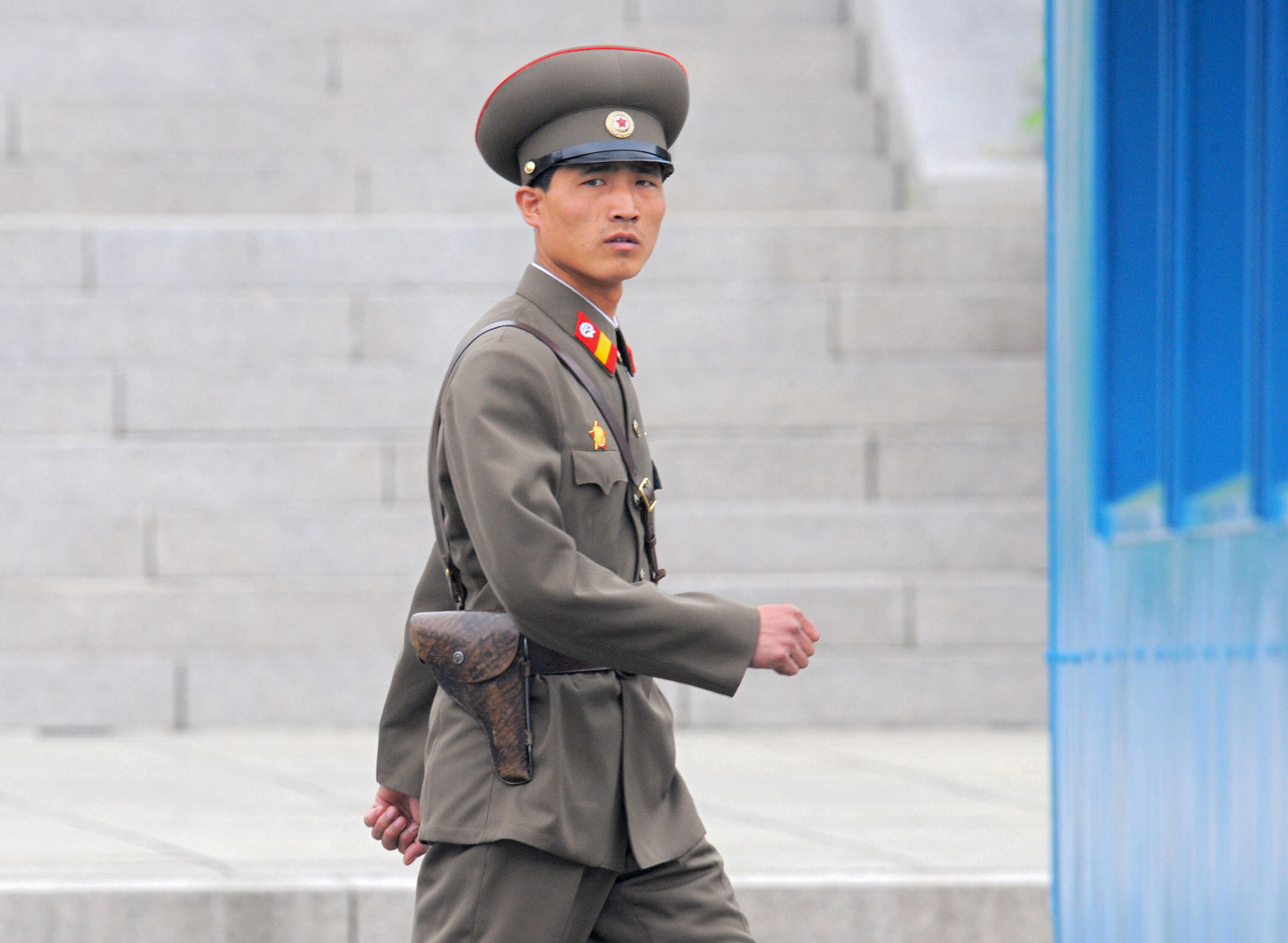 A North Korean soldier on April 30, 2008