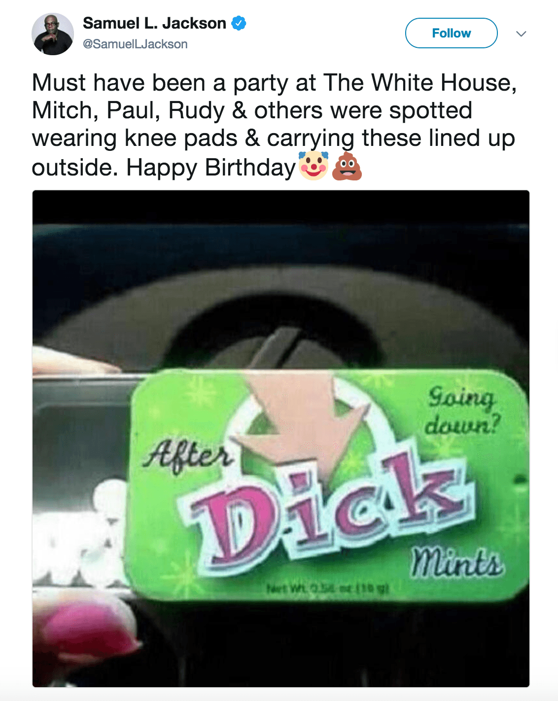 Samuel L Jackson Birthday tweet