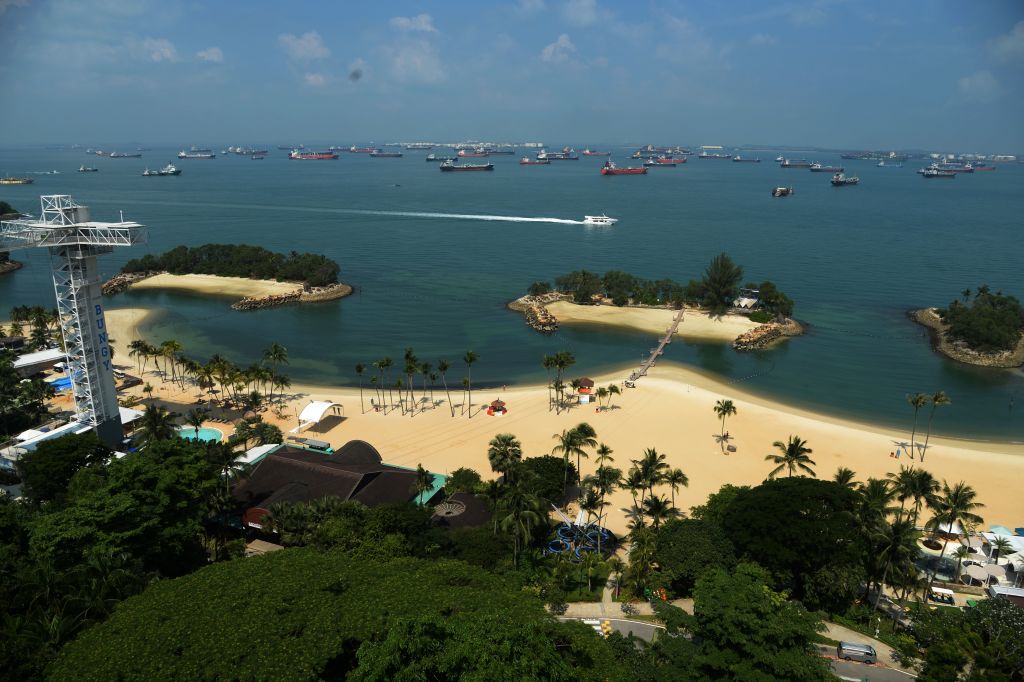 Siloso beach on Sentosa island