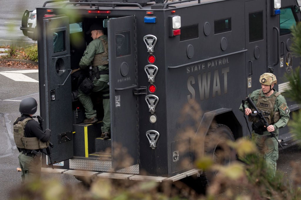 Swat team at Highline College Stands Down After Active Shooter Threat Shuts Down Campus