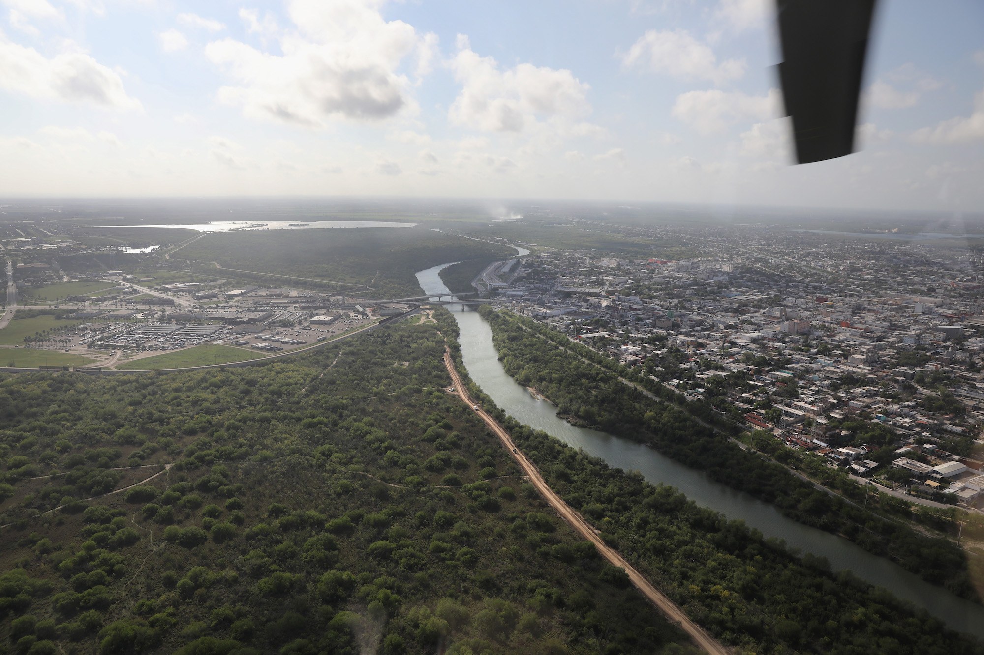 The Rio Grande flows under an international crossing between Hidalgo, Texas and Reynosa, Mexico