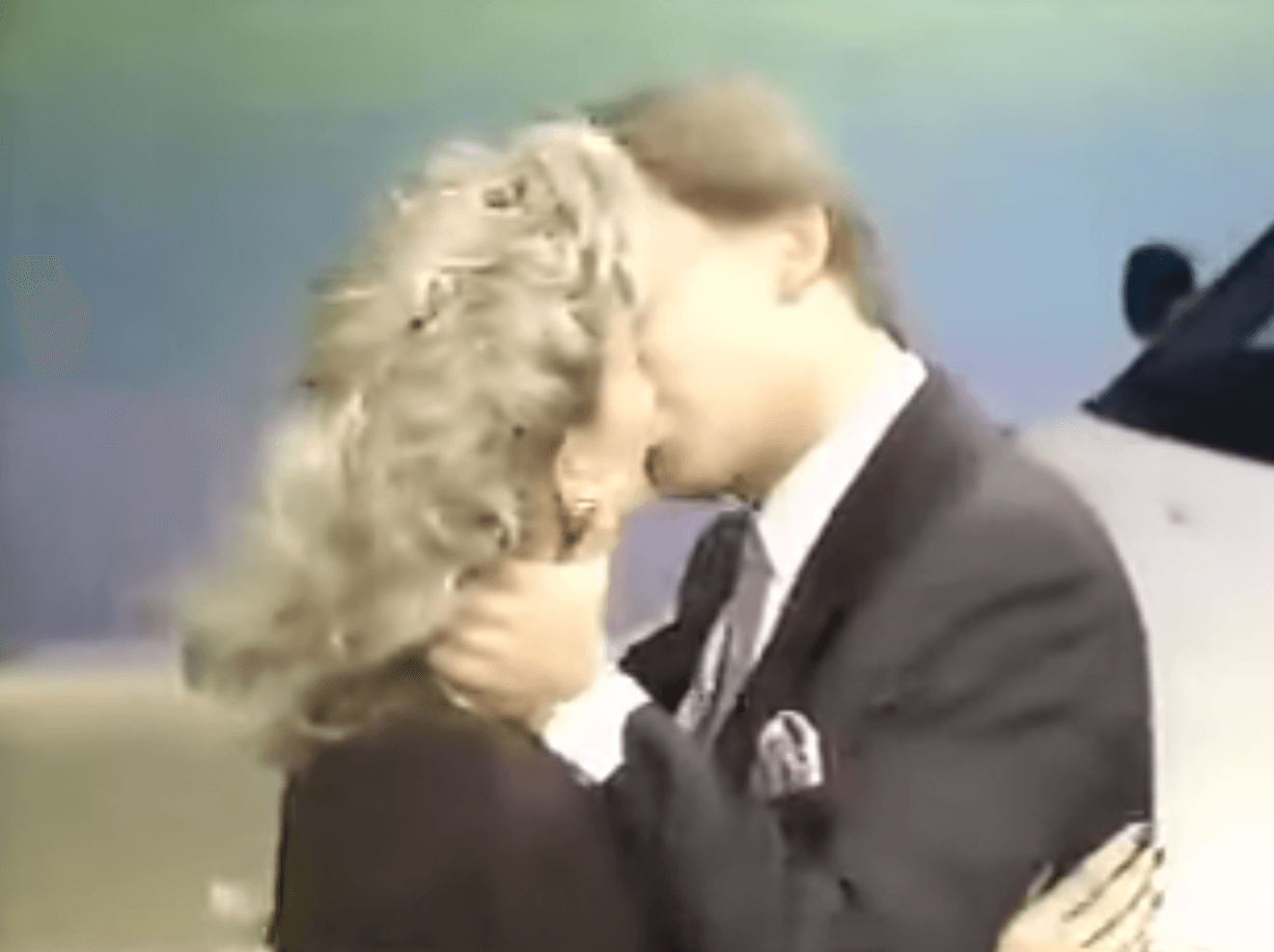 Vanna White and Pat Sajak kissing